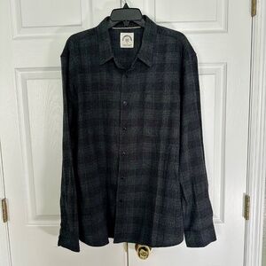 Customized Version Mens XL Dark Gray Plaid Button Down Flannel Shirt